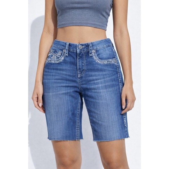 Rock Revival Y2K Low Rise Bambi Cut-Off Shorts Women's Size 26 - Picture 2 of 10